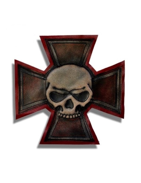 PARCHE DE ESPALDA PIEL cruz malta skull  PARCHE DE ESPALDA PIEL cruz malta skull