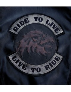 PARCHE DE ESPALDA PIEL LIVE TO RIDE EAGLE HEAD BURDEOS 2