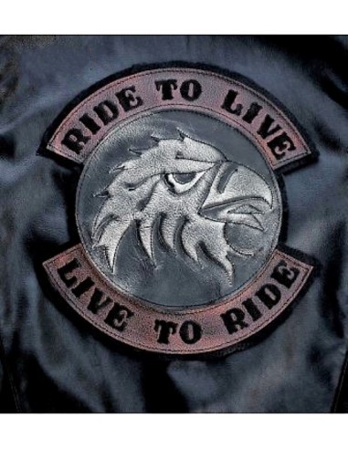 PARCHE DE ESPALDA PIEL LIVE TO RIDE EAGLE HEAD MARFIL