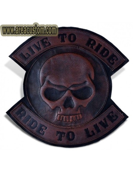 PARCHE DE ESPALDA PIEL LIVE TO RIDE SKULL PARCHE DE ESPALDA PIEL LIVE TO RIDE SKULL