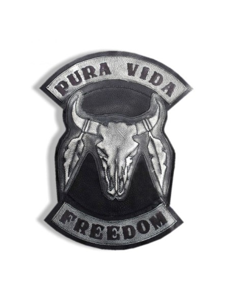 PARCHE DE ESPALDA PIEL PURA VIDA FREEDOM CRANEO DE TORO