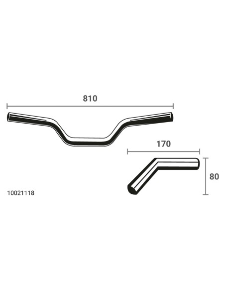 MANILLAR ROADSTER 25,4 MM. (1")  81 CM. para Diámetro 25,4mm