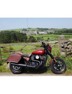 ALFORJAS RIGIDAS VENDETTA GRAN JEFE MARRÓN CUERO SOFTAIL FAT BOY H.... 2