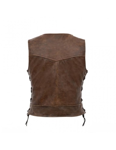 CHALECO PIEL COOPER NAPPA MARRON CHICA ENTALLADO