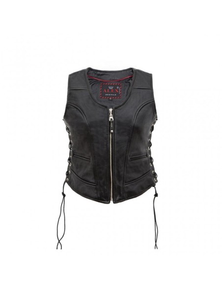 CHALECO PIEL NAPPA NEGRO CHICA ENTALLADO CHALECO PIEL NAPPA NEGRO CHICA ENTALLADO