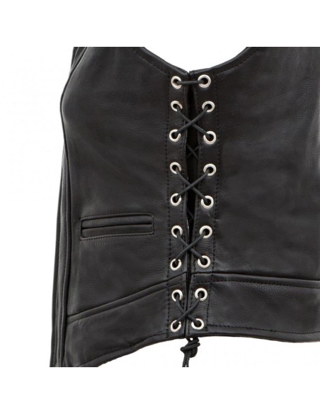 CHALECO PIEL NAPPA NEGRO CHICA ENTALLADO CHALECO PIEL NAPPA NEGRO CHICA ENTALLADO