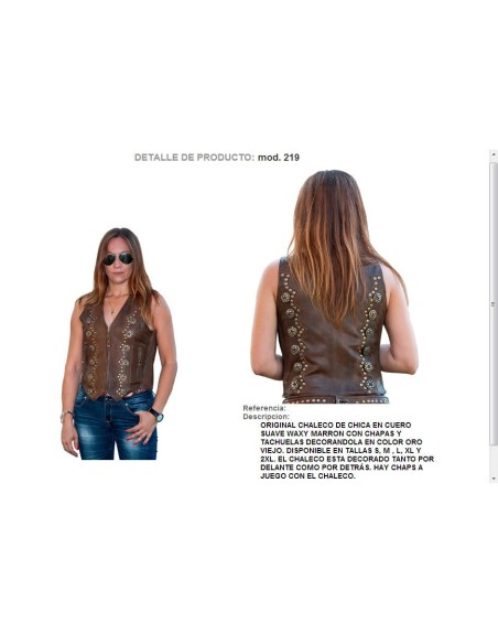CHALECO PIEL MARRON CHICA WAXY