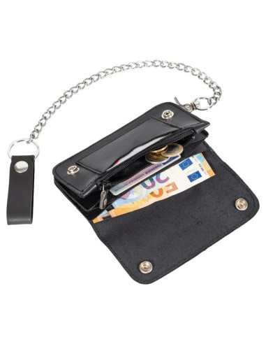 BILLETERA CARTERA 16 X 9,5 CM CON CADENA PARA CINTURÓN PIEL para Bi...