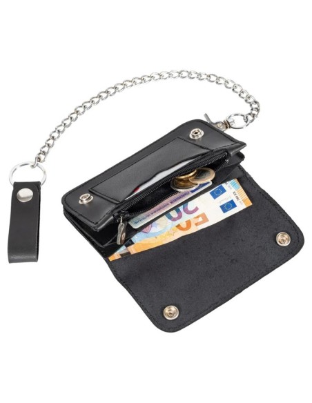 BILLETERA CARTERA 16 X 9,5 CM CON CADENA PARA CINTURÓN PIEL para Bi...