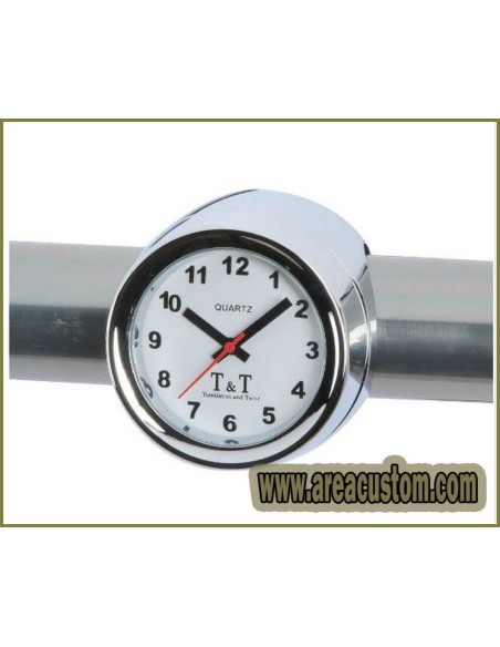 RELOJ CUARZO T&T CROMADO PARA MANILLAR RELOJ CUARZO T&T CROMADO PARA MANILLAR