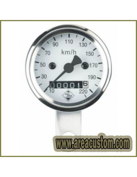 CUENTAKILOMETROS 48MM CROMADO ESFERA BLANCA CUENTAKILOMETROS 48MM CROMADO ESFERA BLANCA