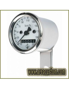 CUENTAKILOMETROS 48MM CROMADO ESFERA BLANCA 2