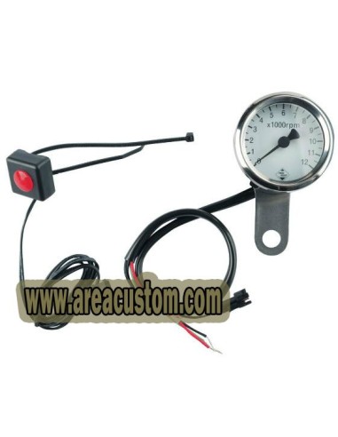 CUENTAREVOLUCIONES 48MM CROMADO ESFERA BLANCA