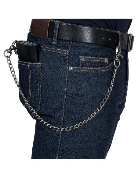 BILLETERA CARTERA 16 X 11 CM CON CADENA PARA CINTURÓN PIEL