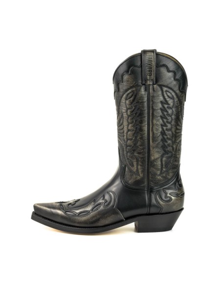 BOTA COWBOY MILANELO BONE-PULL OIL NEGRO MAYURA BOTA COWBOY MILANELO BONE-PULL OIL NEGRO MAYURA