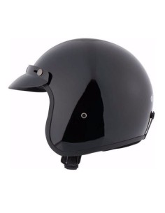 CASCO CUSTOM FIBRA VIDRIO NEGRO BRILLO HOMOLOGADO 2