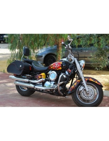 ALFORJAS PIEL NAPOLEÓN BASICA RIGIDAS RED SEWING