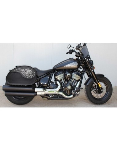 ALFORJAS PIEL NAPOLEÓN BASICA RIGIDAS SKULL FIRE