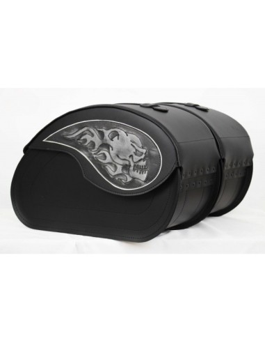 ALFORJAS PIEL NAPOLEÓN BASICA RIGIDAS SKULL FIRE