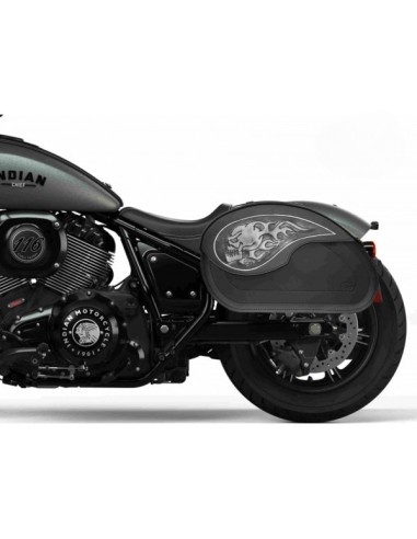 ALFORJAS PIEL NAPOLEÓN BASICA RIGIDAS SKULL FIRE