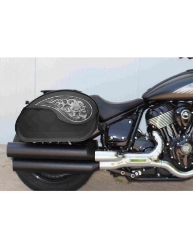 ALFORJAS PIEL NAPOLEÓN BASICA RIGIDAS SKULL FIRE