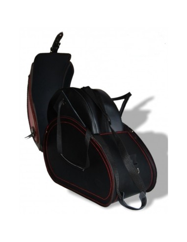 ALFORJAS PIEL NAPOLEÓN BASICA RIGIDAS DANDY BURDEOS