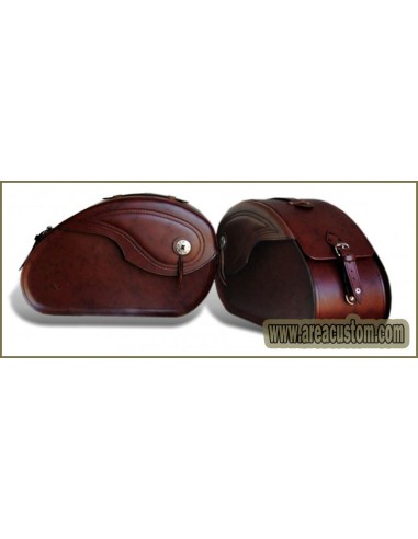 ALFORJAS PIEL NAPOLEÓN BASICA RIGIDAS BROWN INDIAN CHIEF