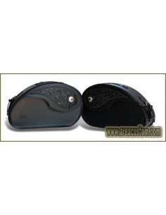 ALFORJAS PIEL NAPOLEÓN BASICA RIGIDAS GOTICAS HARLEY DAVIDSON FAT BOY 2