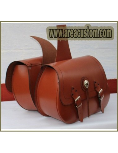 ALFORJAS PIEL BÁSICAS TORELO MARRON CUERO