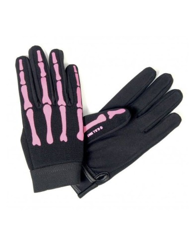 GUANTES PINK SKELETON CHICAS MECHANIC HOT LEATHERS