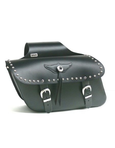 ALFORJAS PIEL LOWCRUISER TACHUELAS UNIVERSALES 38X24X14