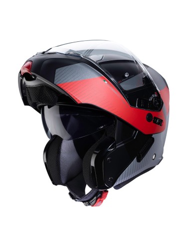 CASCO CABERG HORUS SCOUT MODULAR NEGRO MATE-  ROJO  - ANTRACITA  - PLATA