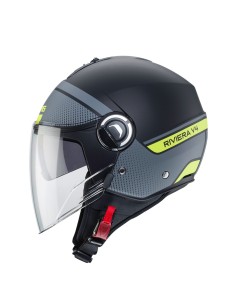 CASCO JET RIVIERA V4 CABERG ELITE NEGRO MATE - ANTRACITA - FLUOR 2