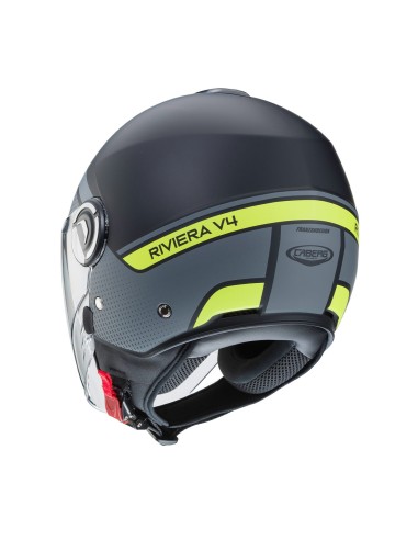 CASCO JET RIVIERA V4 CABERG ELITE NEGRO MATE - ANTRACITA - FLUOR