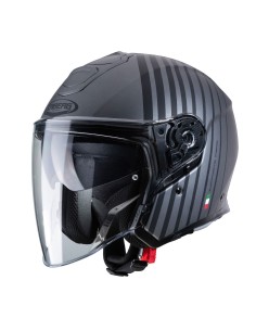 CASCO JET CABERG FLYON BAKARI GRIS PLOMO MATE - NEGRO