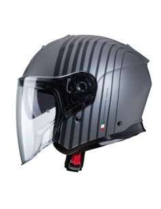 CASCO JET CABERG FLYON BAKARI GRIS PLOMO MATE - NEGRO 2