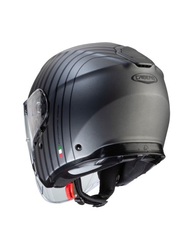CASCO JET CABERG FLYON BAKARI GRIS PLOMO MATE - NEGRO