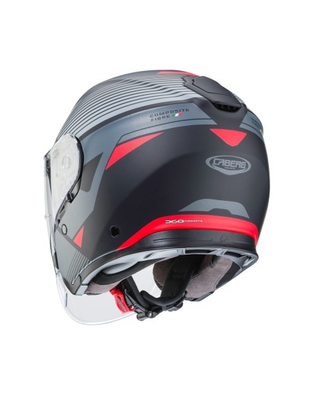 CASCO JET CABERG FLYON RIO NEGRO MATE - ROJO - ANTRACITA - PLATA