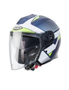 CASCO JET CABERG FLYON RIO AZUL MATE - BLANCO - FLUOR - PLATA