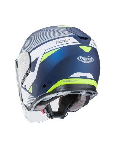 CASCO JET CABERG FLYON RIO AZUL MATE - BLANCO - FLUOR - PLATA