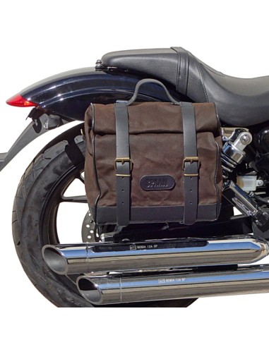 ALFORJA VINTAGE KLICK-FIX ALGODON ENCERADO Y PIEL