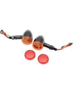 PILOTOS  MINI DEUCE NEGRO BRILLANTE  LENTES AMBAR-ROJAS HOMOLOGADO