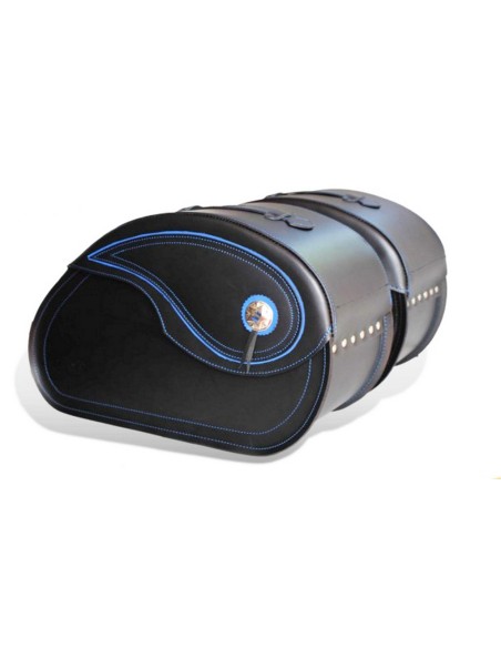 ALFORJAS RIGIDAS PIEL NAPOLEON BMW R18 HILO AZUL ALFORJAS RIGIDAS PIEL NAPOLEON BMW R18 HILO AZUL