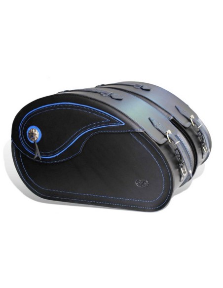 ALFORJAS RIGIDAS PIEL NAPOLEON BMW R18 HILO AZUL ALFORJAS RIGIDAS PIEL NAPOLEON BMW R18 HILO AZUL