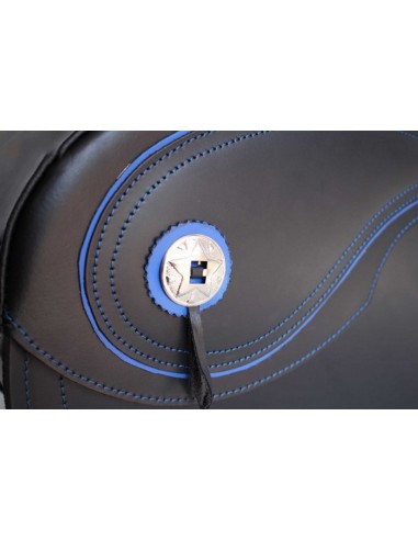 ALFORJAS RIGIDAS PIEL NAPOLEON BMW R18 HILO AZUL