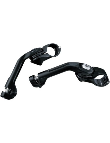 SOPORTES LARGOS SIN ESTRIBERAS CRUISE TOUR TECH NEGRO BRILLANTE ABRAZADERAS 32 MM KURYAKYN