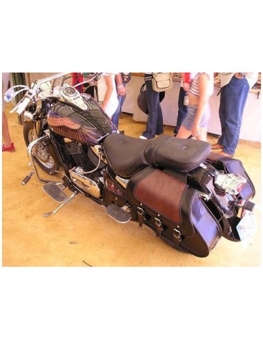 ALFORJAS PIEL STAR NEGRO COCO