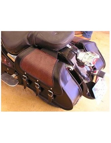 ALFORJAS PIEL STAR NEGRO COCO