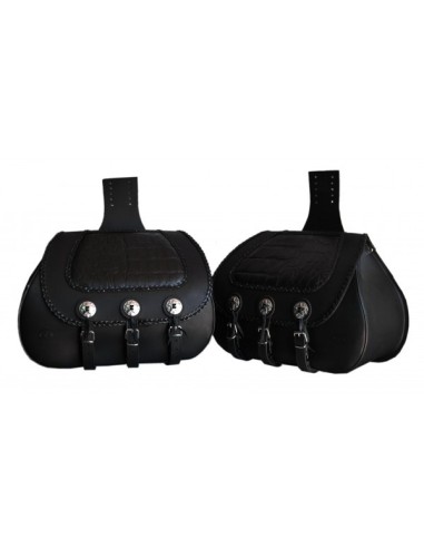 ALFORJAS RIGIDAS PIEL BASICA JABATO TRENZADO COCO