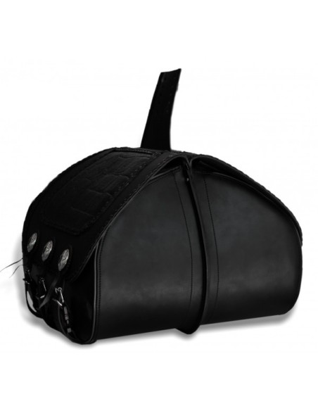 ALFORJAS RIGIDAS PIEL BASICA JABATO TRENZADO COCO